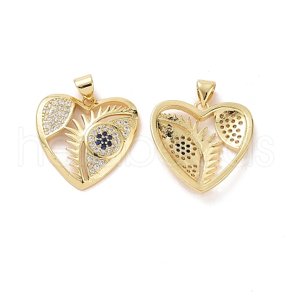 Brass with Cubic Zirconia Pendants KK-G453-09G-1