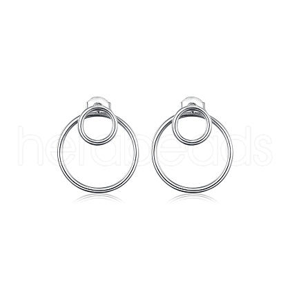 S925 Silver Circle Stud Earrings YG2463-1