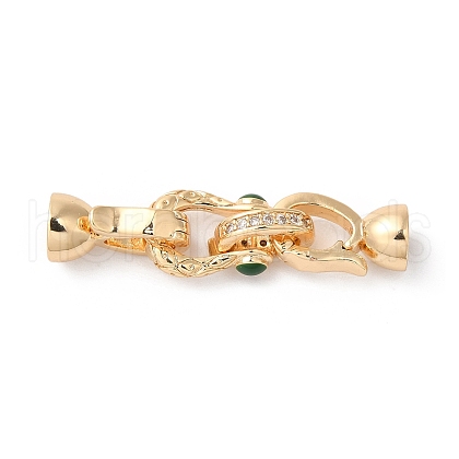 Brass Micro Pave Cubic Zirconia Fold Over Clasps KK-C062-082G-1