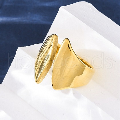 304 Stainless Steel Cuff Rings for Women RJEW-B121-01B-G-1