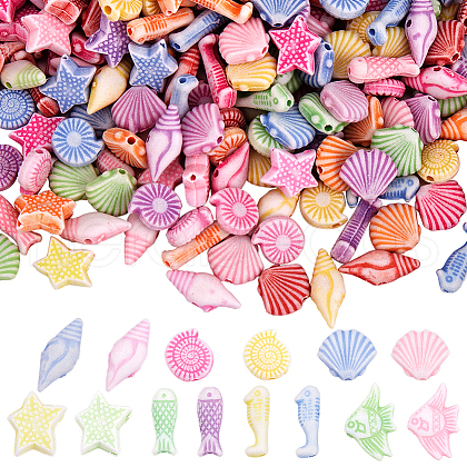 SOFPLATE 500Pcs Craft Style Acrylic Beads MACR-SP0001-43-1