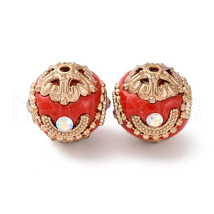 Handmade Resin Indonesia Round Beads IPDL-P005-10KCG-01-1
