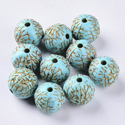 Plating Acrylic Beads OACR-S029-102-1