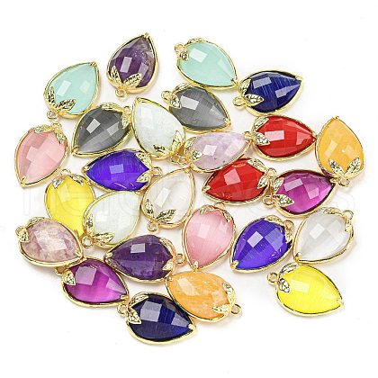 Natural & Synthetic Mixed Gemstone Faceted Pendants G-M431-06G-1