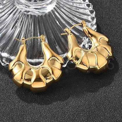 304 Stainless Steel Hoop Earrings EJEW-R026-01G-1