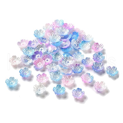 Gradient Color Acrylic Bead Caps OACR-Z028-01A-1
