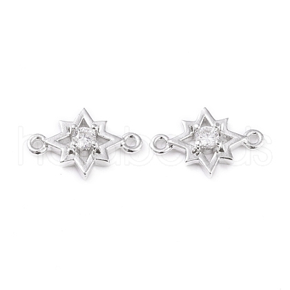 Brass Micro Pave Cubic Zirconia Links ZIRC-L097-012P-1