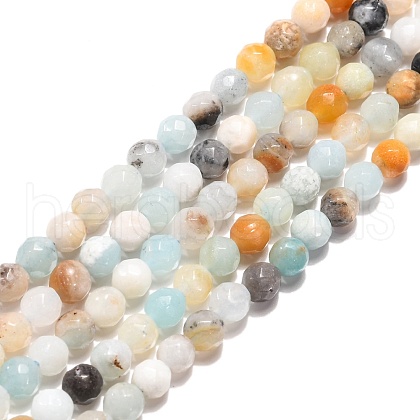 Natural Flower Amazonite Beads Strands G-G545-06-1