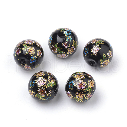 Printed Glass Beads GFB-Q001-12mm-A03-1