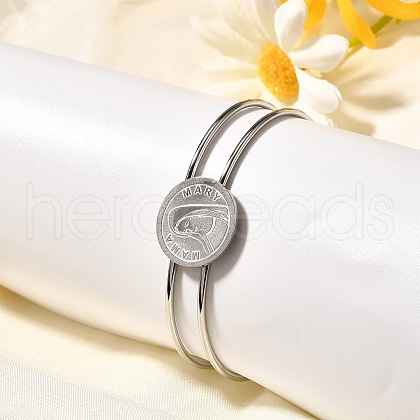 Mother's Day 304 Stainless Steel Bangles BJEW-R014-03P-1