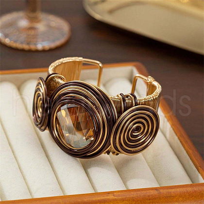 Flat Round Zinc Alloy &  Cuff Bangles FS-WG8CC9C-01-1