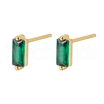 Cubic Zirconia Rectangle Stud Earrings FU7889-12-1