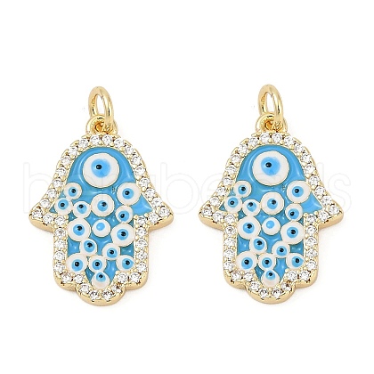 Brass Micro Pave Cubic Zirconia Pendants KK-U058-03G-1