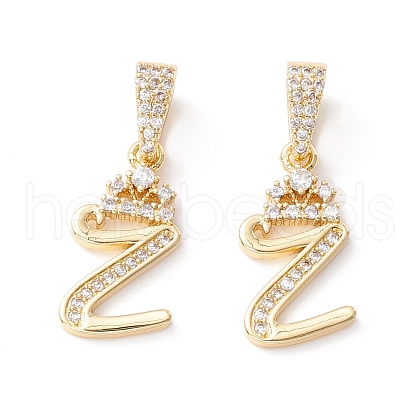 Eco-Friendly Brass Micro Pave Cubic Zirconia Pendants KK-K265-01G-Z-1