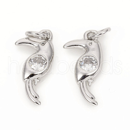 Brass Micro Pave Cubic Zirconia Charms ZIRC-L096-11P-1