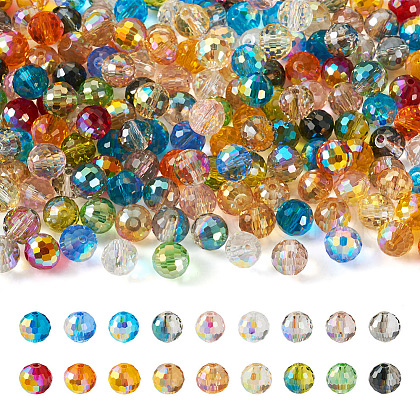  180Pcs 18 Colors Transparent Electroplate Glass Bead EGLA-TA0001-19-1