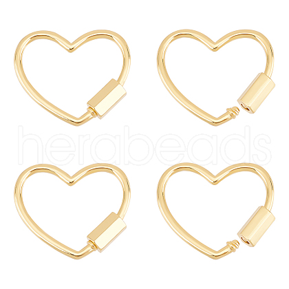 Unicraftale 4Pcs Brass Screw Carabiner Lock Charms KK-UN0001-98-1