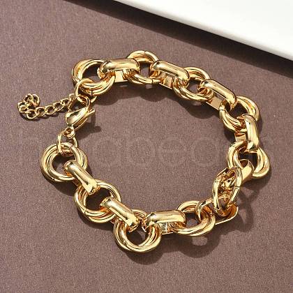 304 Stainless Steel Rolo Chain Bracelets for Women BJEW-S176-01G-A-1