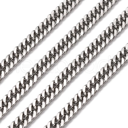 Men's Jewelry Making 304 Stainless Steel Double Link Curb Chains CHS-A003C-1.2mm-1