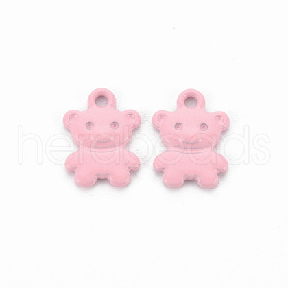 Spray Painted Alloy Charms PALLOY-Q433-034H-RS-1