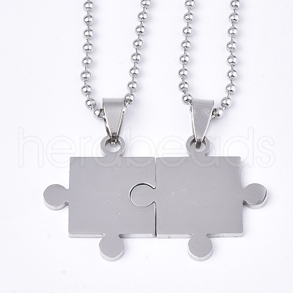 Non-Tarnish Valentine's Day Theme 304 Stainless Steel Pendants Necklaces STAS-S079-97-1