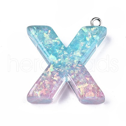 Transparent Epoxy Resin Pendants CRES-S364-002X-1