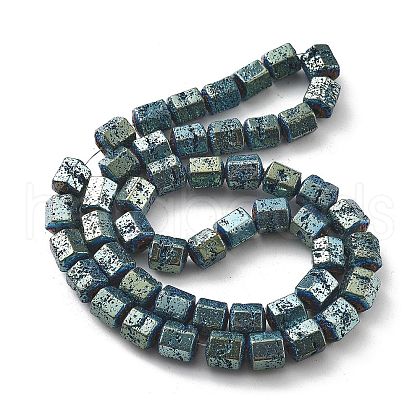 Electroplated Natural Lava Rock Beads Strands G-A251-A01-01G-1