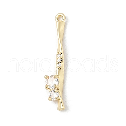Brass Micro Pave Cubic Zirconia Pendants KK-M326-13A-G-1