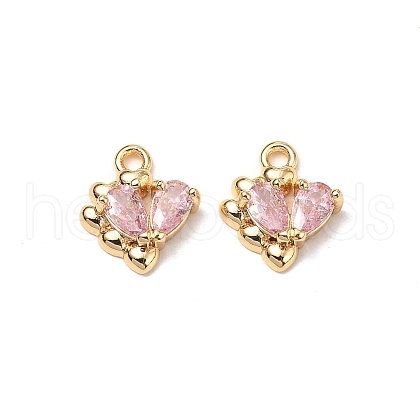 Brass Micro Pave Cubic Zirconia Pendants KK-A259-16G-1