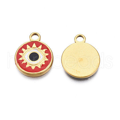 304 Stainless Steel Enamel Pendants STAS-N092-152B-1