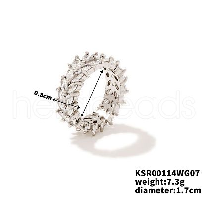 Chic Western Hip-hop Double-row Brass Rhinestone Ring Jewelry for Women JJ2699-9-1