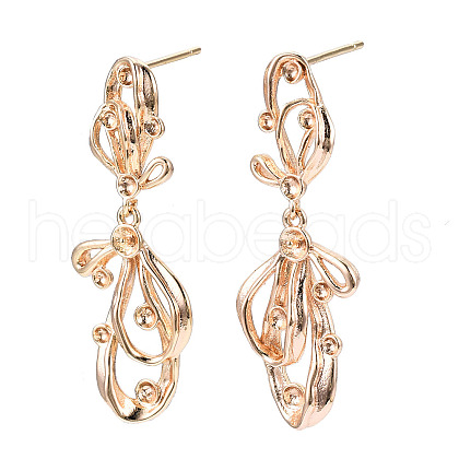 Brass Stud Earring Findings KK-N216-408-1