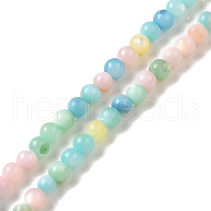 Ice Cream Color Dyed Natural Freshwater Shell Beads Strands SHEL-G018-01C-1