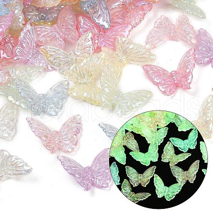 UV Plating & Luminous Transparent Acrylic Beads MACR-L007-20-1