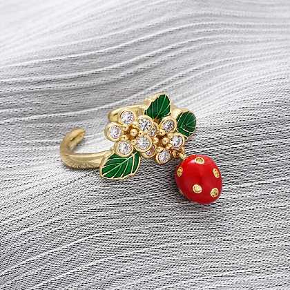 Brass Micro Pave Cubic Zirconia Open Cuff Rings for Women RJEW-U057-16G-1
