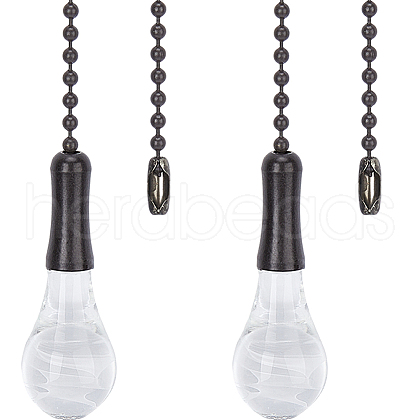 Glass Celling Fan Pull Chain Extender AJEW-WH0009-10P-1