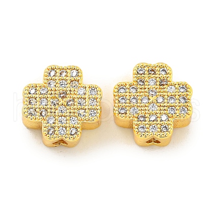 Brass Cubic Zirconia Beads KKB-L215-031G-1