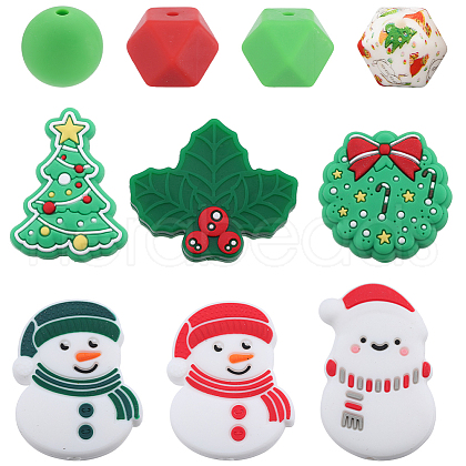 SUNNYCLUE 10 Styles Food Grade Eco-Friendly Silicone Beads SIL-SC0002-19-1