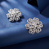 AHADERMAKER 2Pcs Crystal Rhinestone Flower Brooch Pins JEWB-GA0001-26-5