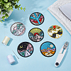 HOBBIESAY 12Pcs 6 Style Mountain Theme Flat Round Patches PATC-HY0001-21-4