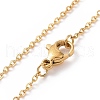 Ion Plating(IP) 304 Stainless Steel Rectangle with Hand Pendant Necklace for Women NJEW-E014-02G-2
