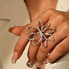 304 Stainless Steel Adjustable Cuff Rings for Women RJEW-Z099-01P-01-1