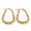 304 Stainless Steel Beaded Hoop Earrings EJEW-P248-12G-2