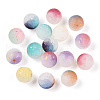 Frosted Baking Painted Crackle Glass Beads with Glitter Powder X1-DGLA-T004-01A-1