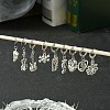 32Pcs 16 Style Alloy Pendant Locking Stitch Markers HJEW-CJ00044-5
