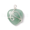 Natural Green Aventurine Pendants PALLOY-JF01663-02-1