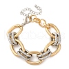 Iron & Alloy & Aluminum Cable Chain Bracelets for Women BJEW-U042-02GP-2