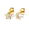 925 Sterling Silver Star Moon Stud Earrings QF5115-1-1