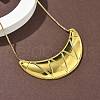 Brass Big Horn Pendant Box Chain Necklaces NJEW-L068-01G-2