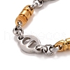 Vacuum Plating 304 Stainless Steel Oval Link Chains Necklace STAS-E160-16GP-3